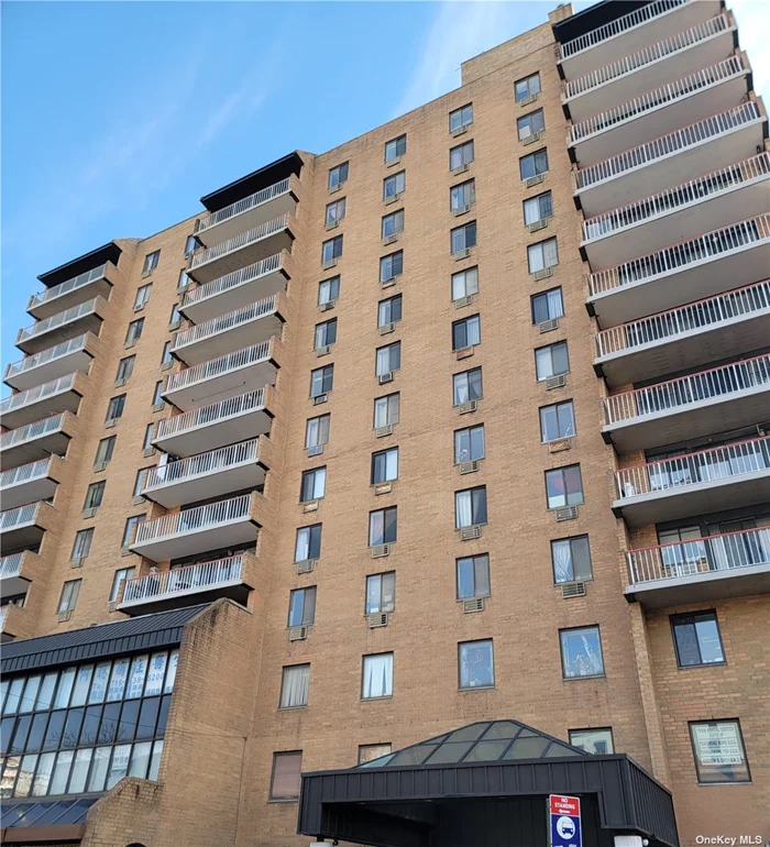 Located at the core of downtown Flushing. Excellent location and close to Flushing library and everything. Huge 2 beds 2 full baths condo. 3 new elevators, new roof replaced and new intercom installed in the building plus 24 hrs doorman. Full size balcony with city view.