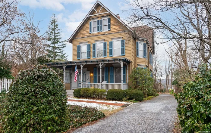 Freshly painted & updated 3 Bedroom and 2 Full Bath Victorian Style home. Large rooms, 9&rsquo; foot ceilings, wood moldings, parquet wood floors and original claw foot tub. Sun porch, stained glass windows and charming front porch that is ideal for relaxing and enjoying the surrounding perennial gardens.