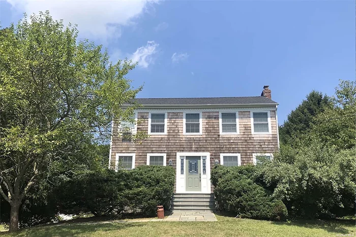 Cutchogue Colonial renovated in 2019. Four Bedroom, Two Bath. on acre with 20x40 saltwater swimming pool. Italian ceramic country wood floors, pickled wood hardwood. Renovated in 2019; new doors, siding, roof, pool liner and more. Wood burning fireplace in livingroom. Washer & Dryer on main living level.