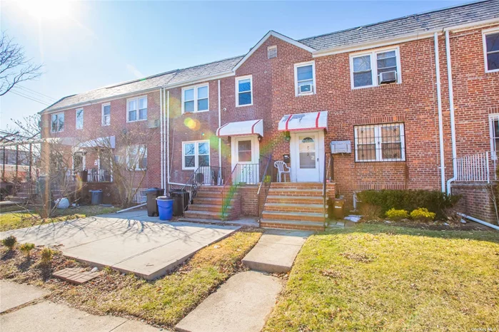 unique 20-footer brick attached home with garage space and 2 parking spaces in the heart of Fresh Meadows! This brick home features 3 bedrooms and 2 bathrooms on the second floor, a dining room and a living room on the first floor, as well as a half-bath and the kitchen with windows facing the driveway. The walkout basement includes a meter room, a bathroom, a laundry room, and a large family room that can be used as a home office. Minutes To local supermarkets, stores, and transportations. Express buses to midtown and downtown Manhattan are just blocks away, and St. John&rsquo;s University Campus or the nearby park just a few minutes away