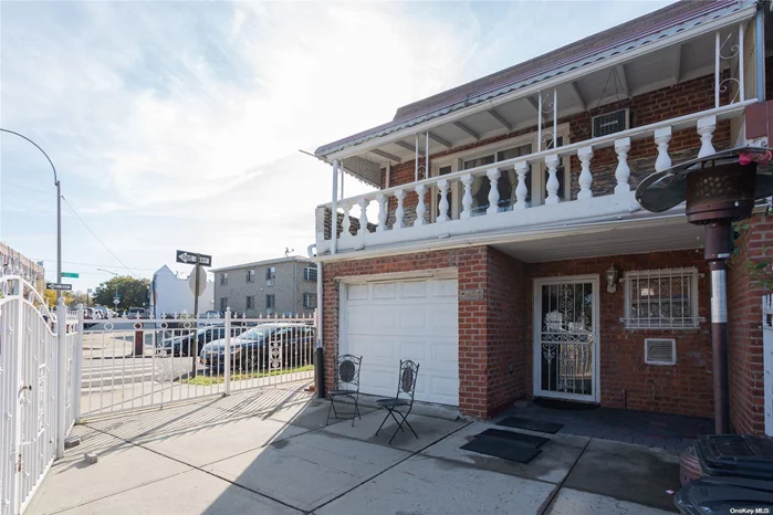 Beautiful Brick Semi-Detached - 2 stories home in the heart of East Elmhurst. This home features -Open Floor plan- large Living Room, formal Dining Room flowing into a renovated Eat in Kitchen with Stainless Steel appliances with center island and 1/2 bath on first Floor. 2nd Floor consist of Master Bedroom with beautiful Balcony, 2 additional good size bedrooms and Full Bath. Ample Parking space for 3 cars. Cover patio can also be used for entertainment. New Roof, a lot of upgrades throughout the house. Near transportation and Shops.