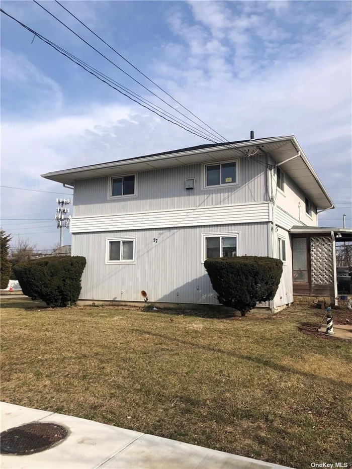 All new 2nd floor of duplex. New stainless steel appliances in large EIK. New bathroom with tub. New stackable W/D new A/C. Lots of natural sunlight. Huge LR and 2 good size bedrooms and closets with storage. Street parking near private entrance. Close to LIRR Close to Houses of Worship Close to Village stores and Post Office.