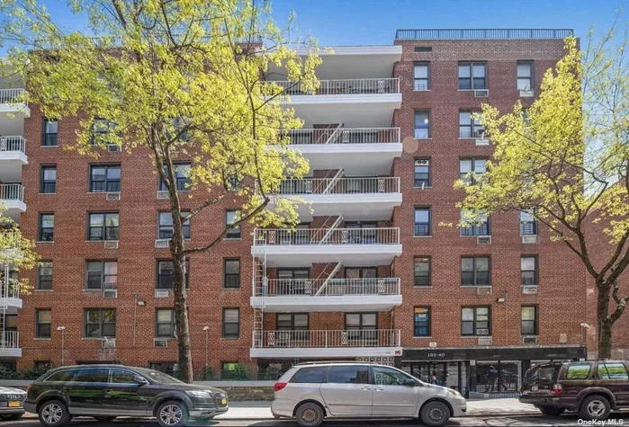 This modern, gut-renovated two bedrooms, one-bath apartment features new oak hardwood floors, a spacious living room, a kitchen with quartz countertops, a glass-tiled backsplash, and stainless-steel appliances which include a microwave, stove, dishwasher, and refrigerator. California style closets and completed rewired electricity. Extra huge balcony provides great city viewing. Only 5 minutes walk to Skyview Mall/supermarket/restaurants. Close to 7 Train Station and bus stop. A must-buy investment!