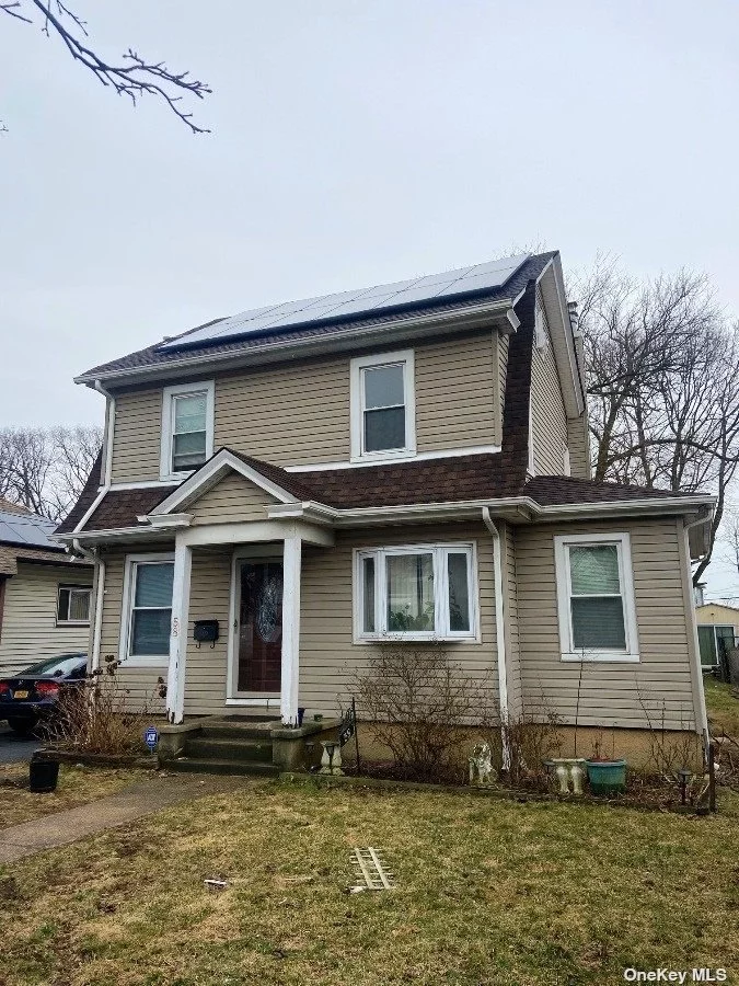Detached one family- 5 bedrooms, 1.5 baths. Den/Office space and laundry area on 1st fl. Full finished basement. Attic with one bedroom. Leased solar panels-lease will be transferred. Small room in the backyard for entertaining. Private driveway. Detached 1 car garage.