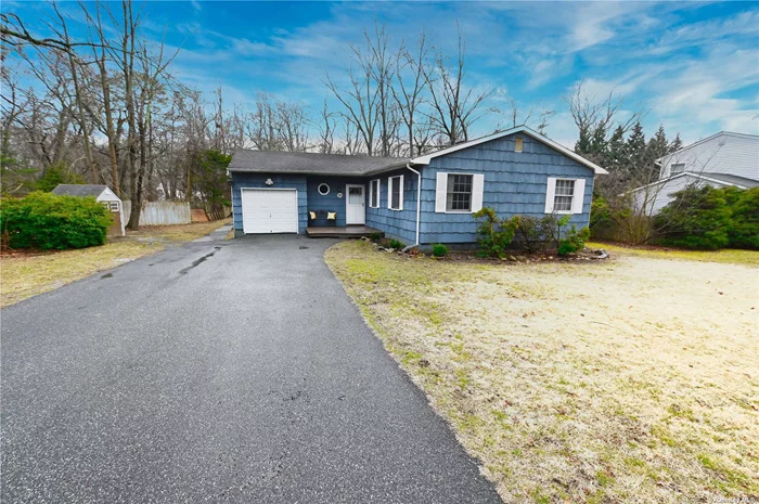 This Lovely Ranch is nestled on a beautiful shy half acre lot. Vaulted ceilings in the living room and dining room, lovely updated kitchen, laundry on the first floor and a lovely family room with sliders to the rear deck. Large full basement and garage.