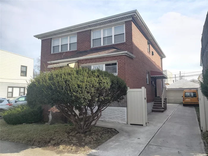 Excellent opportunity to invest in Maspeth , move in condition 2 family brick home fully detached 26 ft x 46.67 f , brick, 2 car garage, large PVT for at least 4 cars, 50 x 95 lot size, private yard. This beautiful property offers great potential! Full basement, 1st Fl unit :5 rooms, 2 bedrooms, spacious LR, Formal DR, EI, Full bathroom. 2nd Fl recently fully renovated has private entrance: 5 rooms, 2 bedrooms, large LR, Formal DR, EIK, full bathroom.