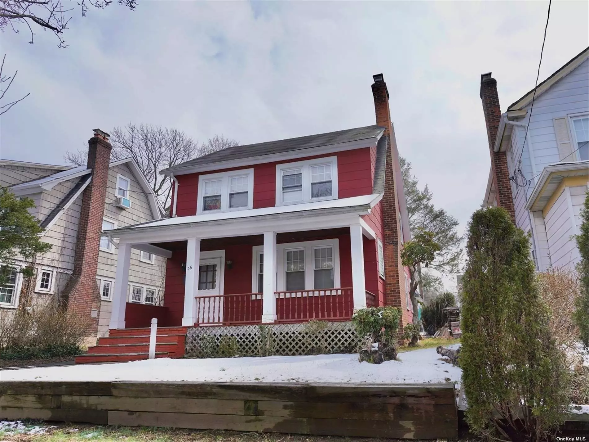 Create the home you have been dreaming of!! Park section front porch colonial is centrally located in beautiful Port Washington. House features 3 bedrooms, 1 bath, hardwood floors, living room with fireplace, formal dining room. This house is being sold AS IS.