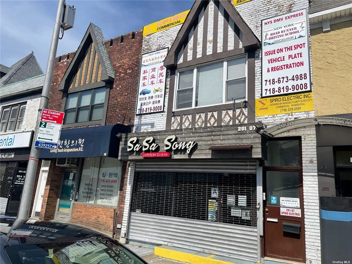 Bayside store front for lease, recent full renovation w tiled floors, recessed lights, beautiful bar area and renovated bathroom, also partial basement storage. Neat clean and ready to go.