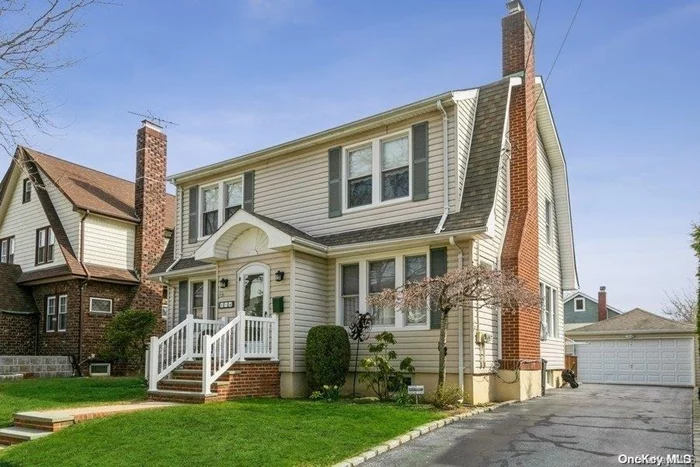 Charming and pristine Colonial on tree-lined street in the West End of the Incorporated Village of Floral Park! LR with FP, FDR, bright kitchen, breakfast room/den, 1/2 bath on first. Primary bedroom with walk-in closet, 2nd bedroom with walk-in closet, 3rd bedroom, full bath and washer/dryer on second. Pull down attic for storage. Finished basement with summer kitchen and full bath. Large rear deck and 2 car garage. 50x100 property. Legal 2 family being used as 1 family.