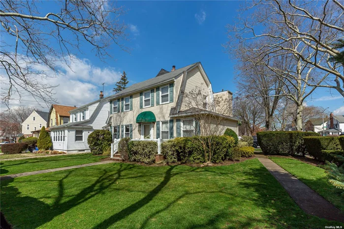 Welcome Home to One of the largest corner property Colonial in Bellerose. Beautiful Landscape with 2 car detached garage in a Quiet tree-lined street. Spacious primary bedroom with ensuite bath, 2 additional bedrooms, full bath, CAV, close to transportation & shopping. Great taxes, $4162.12. Must see!