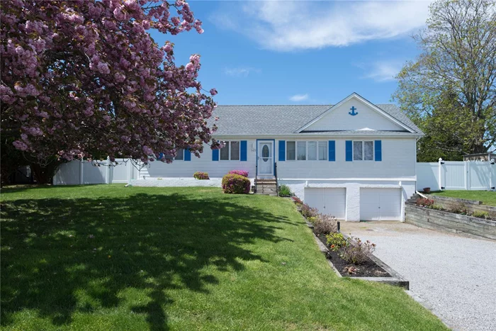 This newly renovated and bright 3 bedroom, 2 bath ranch features vaulted ceilings, an open floor plan, a private beach and dock at end of Bay Home Road. The large deck over looking a lush fenced in back yard which is treated monthly for ticks is ideal for entertaining and relaxation. This home is ideally located directly outside of Southold Town and minutes from Greenport Village. Farm stands and Old Field Vineyard conveniently located only a couple of blocks away.