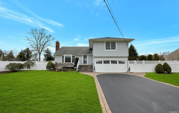 Beautifully Renovated Split-Level Home w/1, 928 SF Located South of Montauk Highway on a 100&rsquo; x 125&rsquo; Parcel with a Heated 16&rsquo; x 36&rsquo; Saltwater IGP. Entry Hallway with Tile Floor, Sunken Living Room w/Fpl, Formal Dining Room w/Sliding Doors to Backyard. Redone EIK w/Quartz Countertops & SS Appliances. 2nd Floor has MBR w/WIC & MBth w/Jet Tub, Shower & Skylight, 2 More BRs & Full Bath. Door to Attic Above 1st Fl for Further Expansion. Lower Level has Den w/Carpeting, Laundry Room, 1/2 Bath, Door to Backyard & Door into 2-Car Att Garage. New Windows, IGS, 3 Zone Heat 1 Zone CAC, Moldings Throughout & TVs Included.