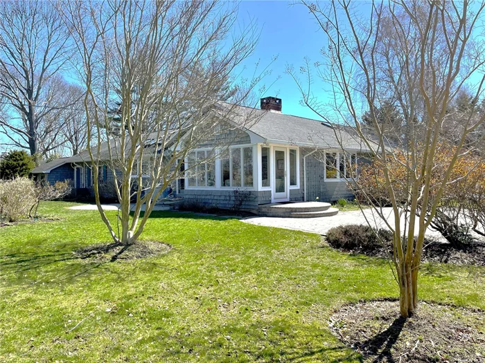 This stately and well maintained 3br, 2ba home is located in the sought after area of Calves Neck, Southold -- the heart of the North Fork! This home is beautifully situated on an acre of park like grounds and boasts a bright sunroom with radiant heat, large formal dining and living areas, gorgeous EIK and 1st floor master. There is a full staircase that leads to a full unfinished attic. This lovely home is close to all that the North Fork has to offer -- beaches, wineries, golf, shopping, dining and so much more!