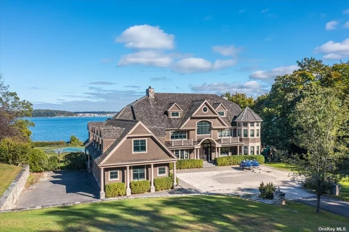 Stretching as far as the eye can see are the captivating water views in this quintessential, massive Hampton-Style shingle roof masterpiece. Situated on 4+ acres of wonderment, you will never have to leave your very own, luxurious spa-like retreat. This exquisite estate features your own private waterfront beach, deep water dock, in-ground pool, tennis court, outdoor kitchen/patio, & the list goes on... As you enter through the magnificent two-story entry way, w/10 ft ceilings throughout, you are drawn to the bright & exquisite open floor plan & the expansive state-of the art kitchen & entertainment area. You will be mesmerized by the picturesque harbor bay view&rsquo;s showcased front and center in every room of this gorgeous property. With 6 bedrooms, 7 bathrooms & open spacious interior living area, you will have no shortage of space to unwind & enjoy life. Make this incredible waterfront home in the sought-after Village of Sands Point, the place you call home. Also Available For Sale