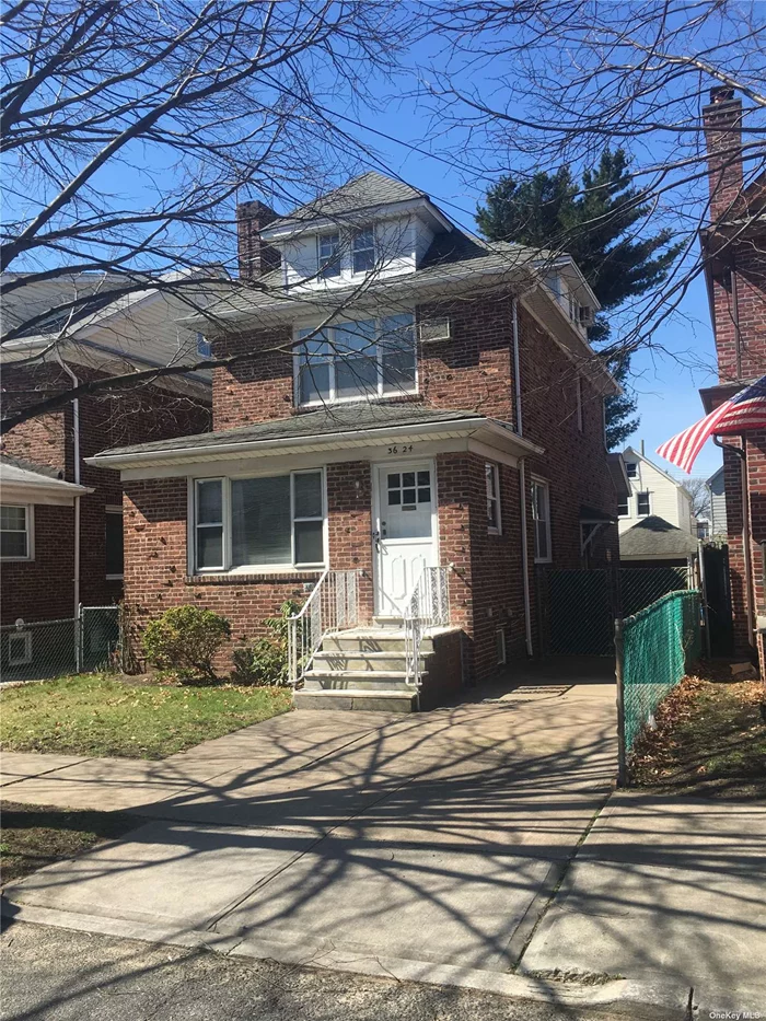 1st Floor Living Room, Family Room, Formal Dining Room. Eat In Kitchen. 2nd Floor 3 Bedrooms, Full bath. Stand Up Finished Attic. Basement Full Partially Finished, Bathroom, High ceiling. Zoning R3A. Near To Shopping, Bus Q76, Northern Blvd, Transportation City Bus and LIRR.