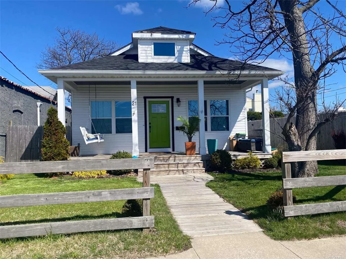 This immaculate home features a charming front porch, open style living with cathedral ceiling, 3 beds, 1 full bath, laundry room with back door and pantry. private out door area with shed.