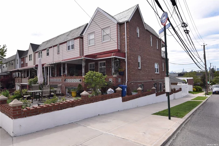 Excellent opportunity in Prime Maspeth Plateau. Corner Brick two family property with two car garage. Very Good Location, close to park, LIE , shops, restaurants , public transportation and with a Manhattan Skyline View. Boiler update on the last few years and a 3 year old Roof.
