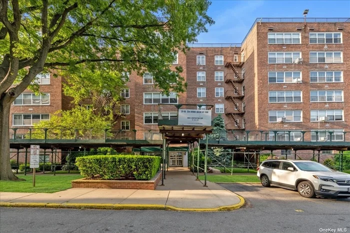Beautiful and spacious 2 bedroom & 1 bathroom Co-Op unit in Bell apartment complex just arrived on market!! This unit is one flight up from the lobby level (2nd floor), It features Hardwood floors and carpet combined and renovated bathroom.  This unit has Lots of closets throughout, assigned Parking (#120) comes with the unit ($25 parking fee), Close to transportation, Bay Terrace shopping center/restaurants, Express bus to Manhattan, Long Island Railroad, and major highways. Excellent condition and a must-see.
