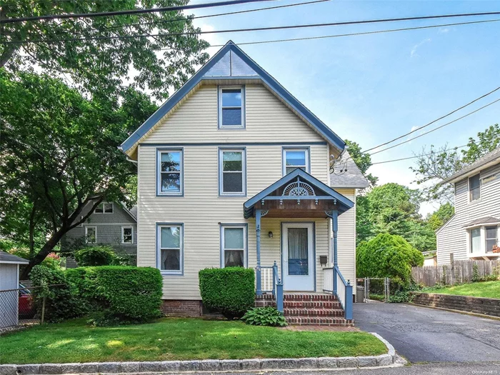 Charming 1898 Sea Cliff Victorian! Quiet mid-block street to street property, with EXTRA WIDE LOT in the back. Enjoy the in ground pool with blue stone surround. Lots of love and fun was had in this home, it is time to hand the keys over to the next owner. Plenty of opportunity and potential to put your own mark on this vintage home. It has a large living rm w/gas fireplace, custom mantle with built-in cabinets, beamed paneled ceiling, open to the dining room with bay window. Get lots done in this large eat-in kitchen w/laundry & full bath. Upstairs you have 4 bedrooms in all shapes and sizes. Updates include the mechanicals systems and CENTRAL AIR!! N.S schools, beach rights plus plenty of community spirit!!