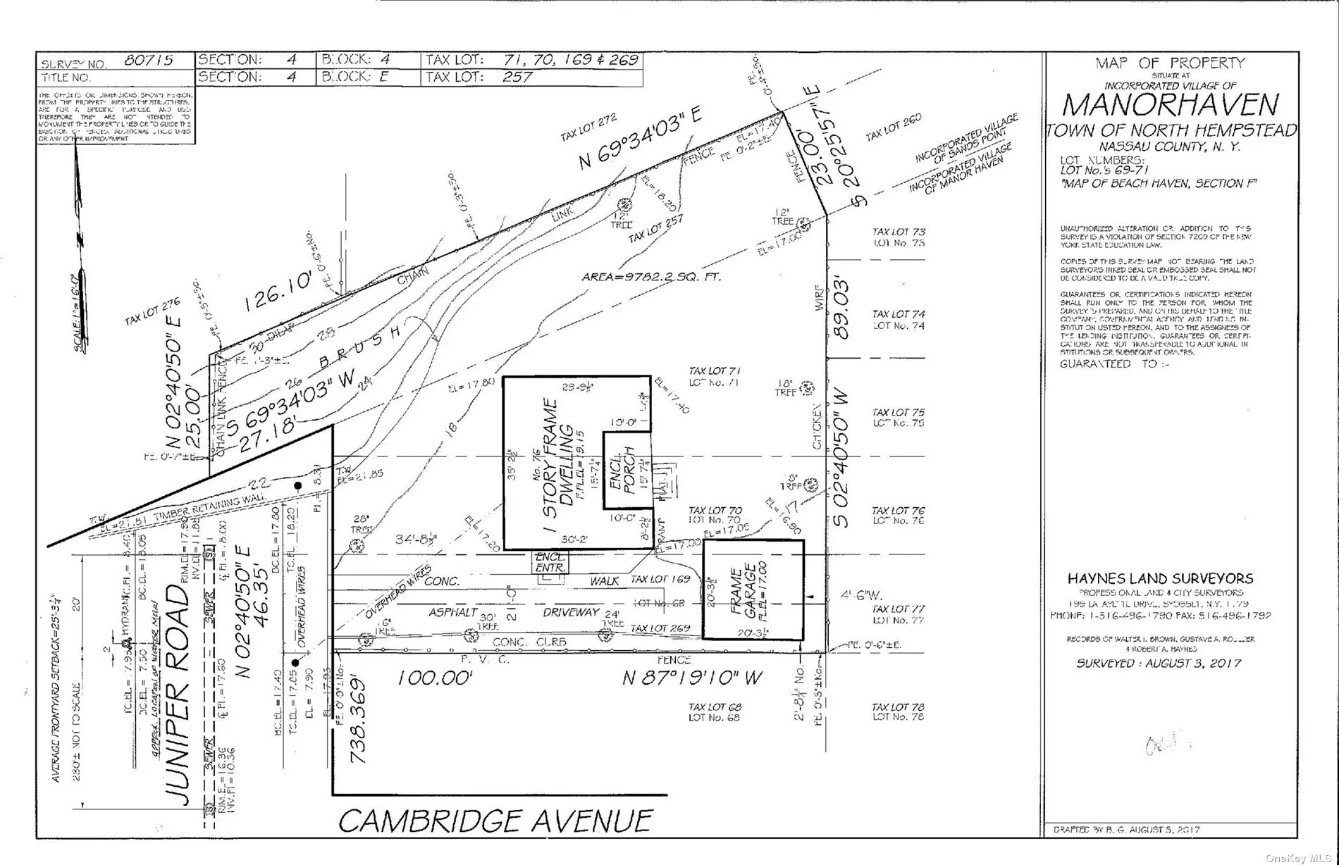 Land Value Only - 0.14 acre property located in the Village of Manorhaven. Pls do not walk property.