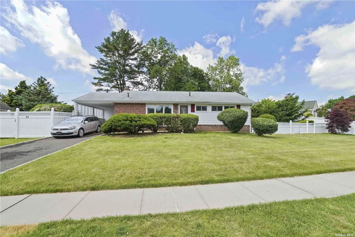 Welcome To This Beautiful Ranch Home On An Oversized Property In The Heart Of Syosset. The House Features A Large Kitchen, A Living Room And Dining Room Area With A Working Fireplace, Three Bedrooms And A Full Bathroom,  Lots Of Large Windows That Let The Natural Light In, Central Air Conditioning, An Inground Sprinkler System, A Gorgeous Fenced In Backyard, A Back Up Generator, A Six Year Old Roof, This Is A Must See!