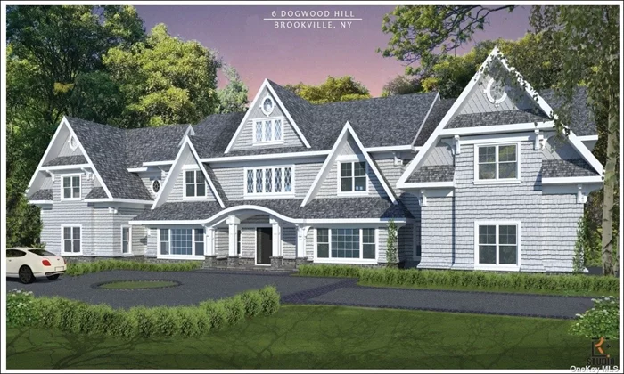 Welcome to this custom-built, Hamptons-style brand new construction home to be completed by the end of 2022. Uniquely designed with sleek modern finishes and an open concept encompassing 8750 square-feet with six en suite bedrooms and six baths. Featuring a private elevator, full house generator ready, home office and 10-foot ceilings on every floor. Sun drenched, over-sized great room with 30-foot ceilings perfect for entertaining. Enjoy the gunite, saltwater, heated inground pool with the utmost privacy on this picturesque, quiet, tree-lined street. Luxury living on just under 3 acres with a 3-car garage and a short commute to Manhattan. Pictures shown are a rendering and from a previously built model home.