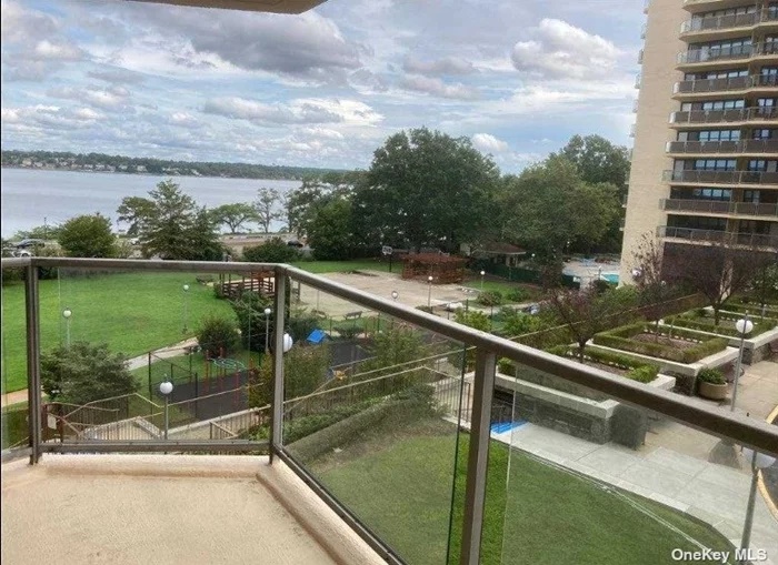 Move right into this excellent one-bedroom mid-sized Waterview rental in the Towers at Waters Edge - Americana Co-op. The unit has an updated kitchen, a recently renovated bathroom, and a terrace with an amazing water view