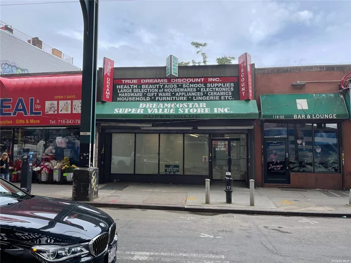 Large space, 1, 750 on first floor, 1, 750 in basement. One floor, with large front facing picture window. Updated interior, ready for sale!!! Busy location on Jamaica ave - Close to Lefferts blvd.