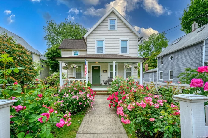 Welcome to the Rose Garden. This Recently Renovated, Bright Victorian is set Magnificently on Quarter of an Acre Surrounded By Beautiful Rose Gardens. This Enchanted Property Features Gourmet Chef&rsquo;s Kitchen, Pantry, Full Bath, Living Room, Dining Room, Family Room, and Bright Office on the Main Floor. Attention to Detail throughout as the Original Hand Carved Moldings have been Well Preserved. The Second Floor Boasts a Large Master Suite with Gorgeously Updated Bathrooms throughout the home. Two more Bedrooms on Second Floor. Enter the Third Floor Bonus Room with Plenty of Natural Light. Proceeding down to the Basement with Wine Cellar. This Home was Once the Residence of the Legendary Rose Lady who served as President of the Charleston Lowcountry Rose Society and the Long Island Rose Society and was editor of their newsletters. Come See this Fairytale Home and Garden to believe it! Also a Short Distance to the Beach.