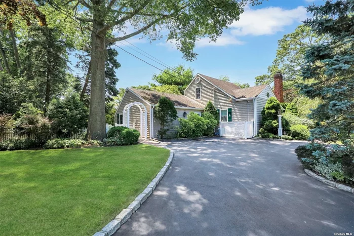 Beautiful and charming modern farm ranch that was recently partially gut renovated nestled on manicured 1/3 acre property on picture perfect block in North Syosset. This home boasts brand new beautiful non-toxic wide plank flooring throughout entire main level & newly installed LED lighting. A wonderful breezy layout with formal living room & formal dining room, main level primary bedroom suite with full bathroom & large airy lounge w/french doors to private patio. Enjoy the fully enclosed and heated sunroom off the eat in kitchen. Also on the main level are 2 brand new additional bedrooms and brand new oversized bathroom just completed. Convenient living with a newly built laundry closet on the main level with brand new AI laundry washer/dryer. Major potential upstairs with 2 full bedrooms each with ensuite bathrooms. Full finished basement with large rooms and storage. Private manicured property features mature landscaping, private patio for entertaining. Close to LIRR & shopping.