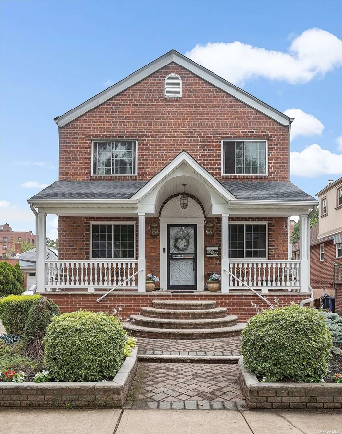 Rare find- oversized & solid double brick 2 family home on over 60 x 100 property in desirable section of Fresh Meadows. This 4/3/finished basement has been lovingly maintained by long time owners. 3 car garage, ample parking. Extension added in 2007,  Custom deck w/ semi in ground heated pool, pavers, professionally landscaped, fully alarmed. Super convenient to transportation & shopping. Won&rsquo;t last!