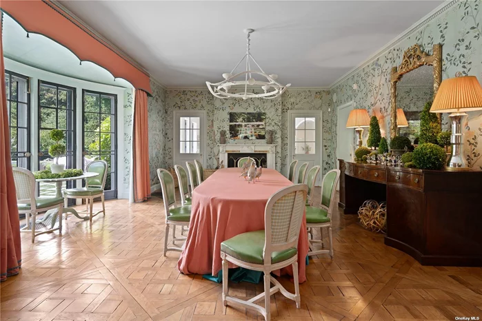 Dining Room w/FP Overlooking Pastoral Grounds