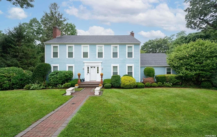 Custom Built Spacious Traditional Colonial with bright and sunny rooms in desirable Willow Ridge Development. Entry Foyer, Powder Rm, Living Rm with fireplace, Formal DR, Eat-in-Kitchen with Breakfast area/granite countertops, tile floor and new appliances, Den w/fireplace, Home Office, Laundry Rm, Powder Rm completes the first floor. The 2nd floor offers Skylit Raised Ceiling Hallway, Principal En suite Bedroom with bath and spacious closet space, 3 Additional Bedrooms, New Hall Bath, Linen Closet, Lower level Basement As Is with storage areas and utility rm. Extras incl Oversized 2 car Garage with additional storage area and working space, Tiered decking, CAC, SS, Bayville Village Beach and Mooring Rights, Room for pool