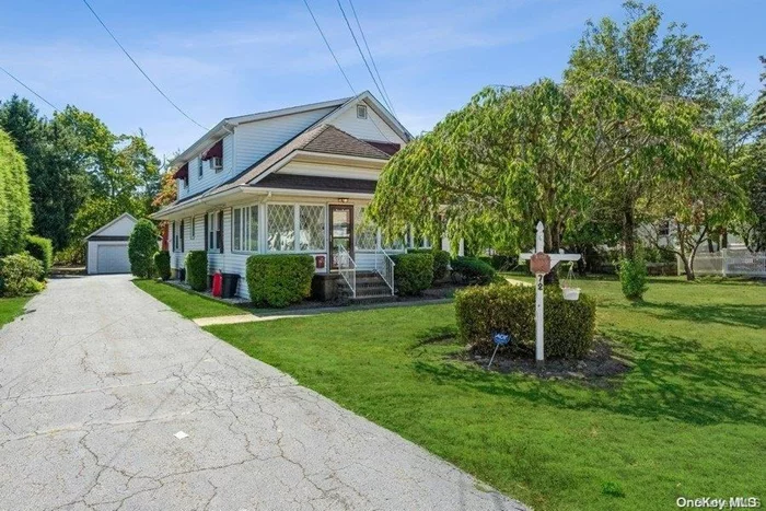 Spectacular parklike property with a charming and unique expanded cape-faces East and is situated on the North side of Bethpage! This single-family home inspires the warmth of comfortable living with large rooms, a huge bsemnt, and potential for a multi-family lifestyle (with the proper permits). Curb appeal begins with the alluring sunroom and its decorative muntin (grilles) that crisscross each panel of glass to bridge old-world charm with modern demands for openness and light. Enjoy mornings, rain or shine, in this enclosed piece of paradise as the sun rises each day, and sunsets in the amazing backyard! The windows, roof, and siding have all been updated together with the electric and Peerless gas burner. There are IGS--not represented but believe to be working, and a security system that has been disconnected with ADT, but could be enabled again. There are 3 bedrooms but could be 5 (daughter part and chef room). There is nothing like this anywhere! Check it out, then start pa, Additional information: Appearance:Excel++, Separate Hotwater Heater:Yes