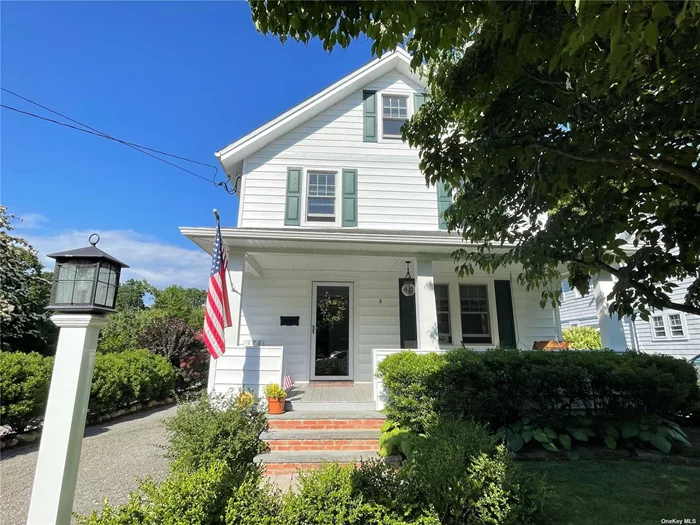 This 3-Bedroom, 2-Bath Colonial has So Much Charm and Character. Enjoy the Porch Swing on the Warm and Welcoming Covered Front Porch. The Sunlit and Spacious Living Room Has Gleaming Hardwood Floors And French Doors Leading to the Formal Dining Room With Original Built-Ins. The Kitchen Has Updated Cabinetry and Stainless Appliances. Hardwood Floors Continue Throughout the Second Floor Bedrooms. This Home Offers Central Air, Gas Heat and Has Been Freshly Painted Throughout. A Deck Off the Kitchen Provides Access to the Spacious Yard. The Long Driveway and Detached 2-Car Garage Provide Plenty of Off-Street Parking. Close To Huntington Village&rsquo;s Great Shops and Restaurants and the LIRR With Direct Trains to NYC.