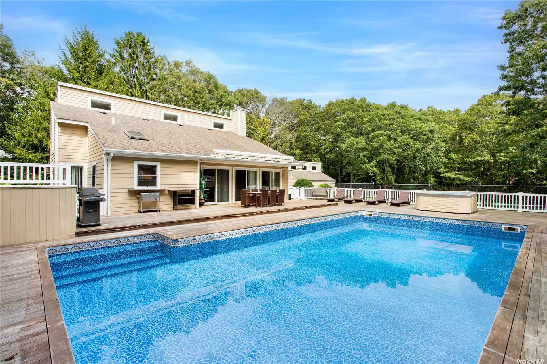 Nothing beats Summer in Quogue Village! This newly listed and fully equipped Hamptons Summer Getaway is now offering the ultimate Summer-in the Hamptons experience! Boasting 4, 000 sqft of modern living space with 4 spacious beds and 3 full baths, along with its Resort Style amenities which include your heated pool, jacuzzi and full sized tennis. Additional highlights include your Chefs Kitchen, multiple lounge areas and expansive oversized entertainment spaces ideal for entertaining all summer long. Located within minutes of world renowned Quogue Village Beach. Now available for June 2024