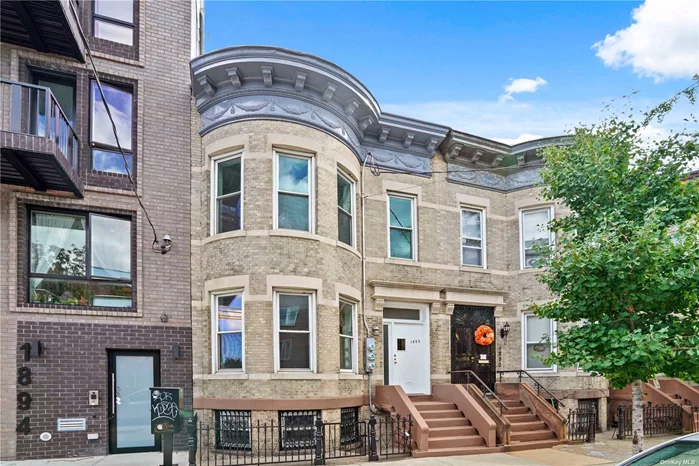 This large blonde brick building on DeKalb Ave is back for sale, ready for its 3rd owner! This home has only been owned by two previous families in over 100 years. Only 5 blocks away from the Dekalb Ave stop on the L-train and less than 1/2 mile to the Bushwick border, restaurants, bars, event spaces, even a rock climbing gym. The house has hardwood floors throughout and freshly painted. The first floor and second floor are two separate apartments, each with 3 bedrooms and 1 full bathroom. The basement has high ceilings, open layout, with an access from the front as well as to the backyard. The yard is private, perfect for someone to make their own garden. This home is being delivered completely vacant. It is a great opportunity to make this home into a single family, live in one apartment and rent the other, or use solely as a rental investment.