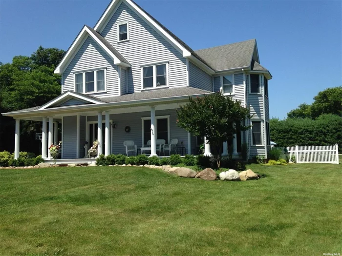 Find peace at this classic country charmer! Perfectly nestled amongst protected land, you&rsquo;re set for a peaceful vacation! 4 Bedrooms, 2.5 bathrooms, heated in-ground pool, a wonderful wraparound porch with plenty of reading nooks. Close to fantastic beaches and all Mattituck has to offer. Strong&rsquo;s water club, Windamere restaurant, Browder&rsquo;s Birds, surrounded by Love Lane, public transportation, local restaurants, gourmet food stores, wineries, tasting rooms and shopping. Make this your summer retreat! Permit # 0616