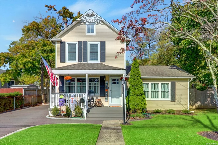 Welcome home to this 3 bed/2 bath charming colonial where there&rsquo;s nothing left to do but unpack your bags! Beautiful, newly refinished hardwood floors welcome you through the dining room to the updated kitchen which features brand new appliances, quartz countertops, & a spacious pantry/laundry room. Listen to the crackle & feel the warmth of the wood burning stove as you host family and friends in the cozy and quaint dining area. The sunny & bright living room features vaulted ceilings, plentiful windows with charming shutters, & sliders to an outdoor patio. Both full bathrooms have been tastefully updated. The second story features 3 bedrooms, each equipped with new energy-saving Ductless AC & heat units. The detached 1.5 car garage, basement, & attic offer generous storage. Natural gas heat & cooking with a brand new hot water heater (2022). Taxes $9, 433.11 before STAR rebate! A don&rsquo;t-miss opportunity!