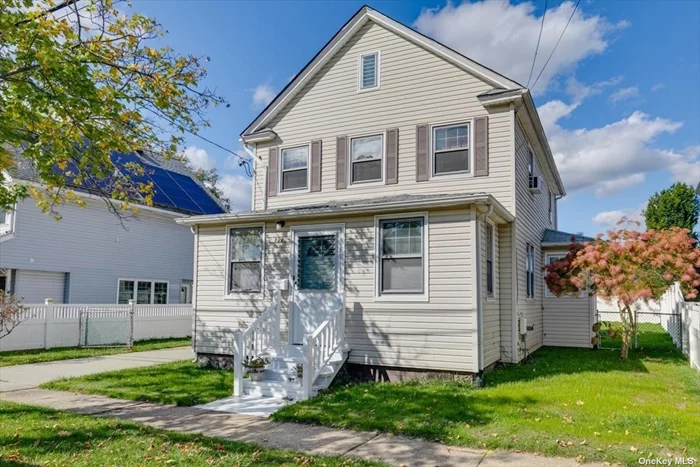 Get Ready to Nestle Into This Newly Renovated 4+ BDR Colonial New Eat In Kit w/gas Stove Open To Lg FDR with Open Flow To Large Living Rm, Main Level 4piece FBTH, Sep Laundry Rm, Office or BR, Beautiful Hardwoods UP 2nd Flr BR, BR, KMBR walk up to Lg Attic. Full Walk Out BSMT Newly Finished, Family entertaining area w/sep Office Rm, New Fbth, Vnyl Siding, New 200 Amp Electric Service, Home has Newly instaled Duct Work & Ready to go For CAC, New State of Art 2 Zone Boiler, New Sheet Rock, Natural Gas Line in Place for Generator & BBQ, IGS, Fenced Yard, 2 Car Detached Garage, Convient to All Lirr, Shops & More