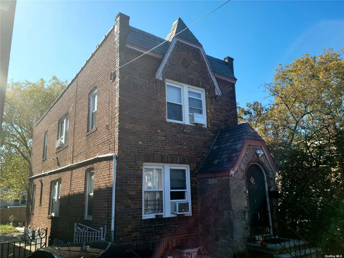 Brick, two Family house in a very nice/quiet area of Woodside.  Layout: First floor: Newly Renovated 2 BR Apt that is connected with the basement. Second Floor: 2 BR apt. with nice size BR&rsquo;s, nice size LR/DR Kitchen and Bathroom. Fully finished Basement with S/E. Gas boiler. New electricity and plumbing in the entire house. Move in Condition. This property has a Big Private backyard that is accessible from the first floor and the basement. Pvt Driveway for multiple cars. The property is situated minutes from the 69 St #7 train stop, near buses and more. Easy commute.