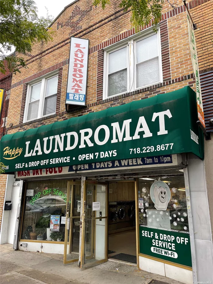 6% Cap rate Mixed use building in very desirable area of Bayside near Northern Blvd, Fully occupied good paying tenants, close to transportation. First floor is long time laundromat, with two residential units above.