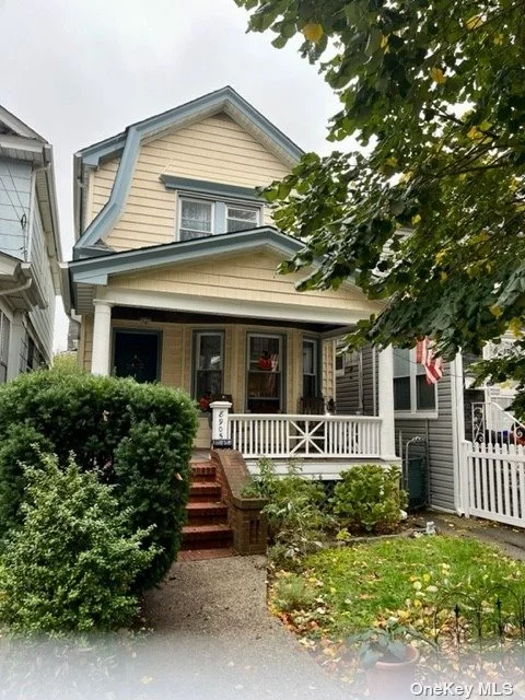 Move in Ready Charming 1 Family home. Located in the heart of Woodhaven Manor this 3 Bedroom 1.5bath is ready for showing. Quiet one way tree lined block, close to J Train, Woodhaven Blvd etc. Full Basement with updated gas heat, stainglass windows, new hardwood floors. Renovated bathrooms. Call for a showing.