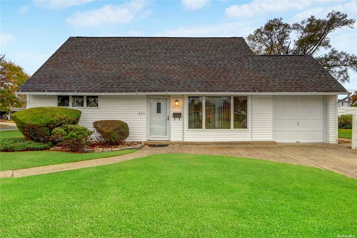 Welcome home to this 4 bedroom, 2 bathroom rear dormered cape in the heart of Bethpage. The living room has a vaulted ceiling and a large picture window. The kitchen has an attached dining area. There is a very large den that runs the full length of the home. A sun porch overlooks the fenced yard. 2 bedrooms and a full bath are on the main level. 2 very large bedrooms and another full bath are on the second level. The corner lot has a large yard with a privacy fence. Come put your own touches on this home.