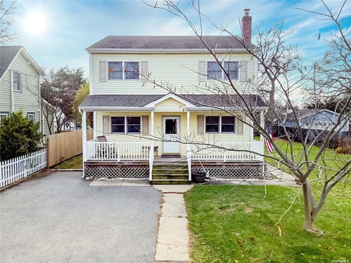 Welcome to 54 Oak Street! This colonial style home rests on a level 75x125 lot. Perfect for the buyer looking to make the most of their outside space. A front porch greets you as you make your way into this loving maintained home. The ground level boasts an office area(previously a dining room), living room, formal dining room with double glass doors for plenty of natural light and a recently remodeled kitchen and full bathroom.The second level consists of a primary bedroom and 3 other large bedrooms with a full bathroom centrally located. Adequate storage is no longer a concern with this full unfinished basement with ground level and outside access and an attic space on the second level. Natural Gas heating, say goodbye to oil! Central air conversion started but not complete