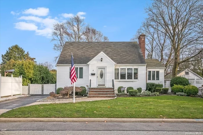 Welcome To This 3 Bed, 2.5 Bath Expanded Cape in North Bethpage! Formal Living Room w/Woodburning Fireplace, Formal Dining Room, Eat In White Kitchen w/Black Appliances & Door to the Deck & Fully Fenced Yard, 4th Bed/Den, 1st Floor Primary Bedroom & Full Bath, Upstairs Features 2 Generous Bedrooms & Full Bath, Lower Level Finished Room, Bath, Laundry, Storage & Utilities, OSE, Detached 1 Car Garage, Hardwood Floors on Main Floor, Hi Hats, Crown & Chair Moldings, Windows, Siding, Fence & Oil HW Heating, New HW Heater, 100 Amp Electric, Wall AC, IGS, True Taxes $12, 174, NYS Star $1213, Kramer Lane Elementary School **Gas on Street**