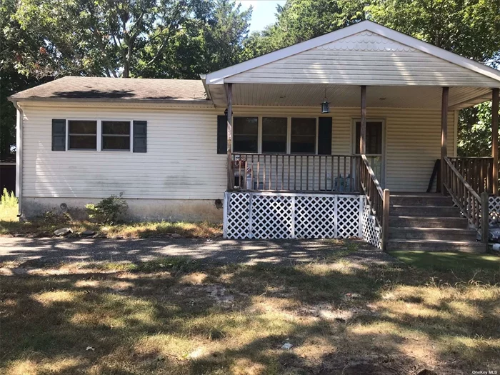 Amazing opportunity! 2 bedroom ranch tucked away on a very private lot. The home has a 1 car detached garage and a full basement. The home does need work. The kitchen was renovated about 10 years ago.