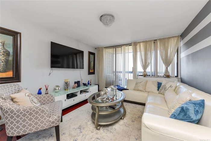 Luxury One Bedroom condo with Terrace, view of bridges and water, washer/dryer on each floor, dry-cleaning, convenient store, health & fitness center, swimming pool, doorman, 24HR security, all on-site. Close to Bay Terrace shopping center with restaurants & shopping + groceries.