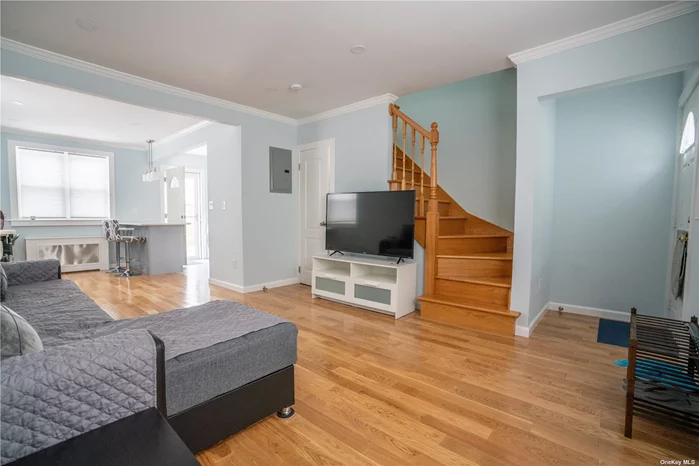 EXXCELLENT CONDITION . GUTTED RENOVATION IN 2021 .EVERYTHING IS NEW !!!! GARDEN COOP , 2 BEDROOMS 1.5 BATH DUPLEX END OF UNIT . 3 EXPOSURES , LOTS OF LIGHTS . AMAZING BACKYARD & FRONT YARD . SCHOOL DISTRICT #26 , PS46/MS74 . BUS Q27/88 TO FLUSHING /QUEENS CENTER. QM5/8/35 TO MIDTOWN/DOWNTOWN NYC. 5% of selling price flip tax pay by seller , owner occupied must , no sublet , no dog, cats ok . LOW MAINTAINENCE INCLUDES ALL EXCEPT ELECTRIC. AS LOW AS 10% DOWNPAYMENT ALLOWS WITH DEBTS TO INCOME RATIO 30% . COOP UNIT CAN HAVE A HOUSE ENJOYMENT.