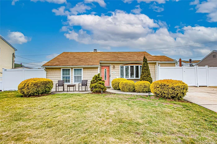 Don&rsquo;t miss out on this updated charming ranch located in Bethpage in Plainedge Schools District. Just unpack your bags and move right in! The kitchen has plenty of cabinets and space. Beautiful updated bathroom, along with vaulted ceilings in living room. Formal dining room with sliding glass doors that leads to a large fenced backyard, perfect for entertaining! Beautiful manicured landscaping and is mid block location. Make this your Home Sweet Home!